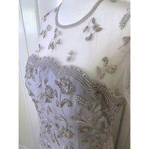 Montage by Mon Cheri Mother of the Bride Gown Periwinkle Blue Beaded Formal / 10